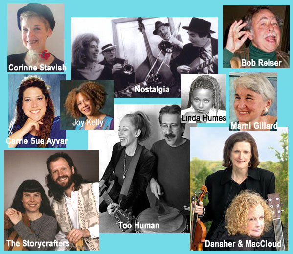 Collage of photos of performers